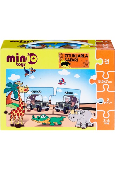 MinİQ Toys Zıtlıklarla Safari Yapboz (48 Parça)