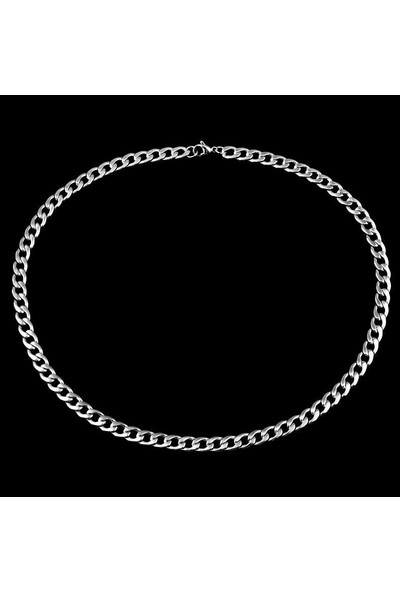 Takı Dükkanı Gemici Çelik Erkek Zincir Kolye 6 mm 55 cm h081