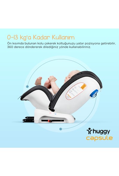 Huggy Capsule ROTATE360° Dönebilen 0-36 Isofix Oto Koltuğu