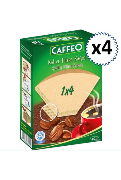 Caffeo Filtre Kahve Kağıdı 1x4 4 Numara 80'li 4 Paket 320'li
