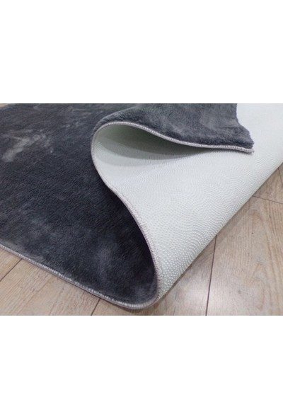 Sarar Tavşantüyü Kaymaz Taban Özel Ölçü Kesme Antrasit Post Halı Yolluk 80 x 100 cm