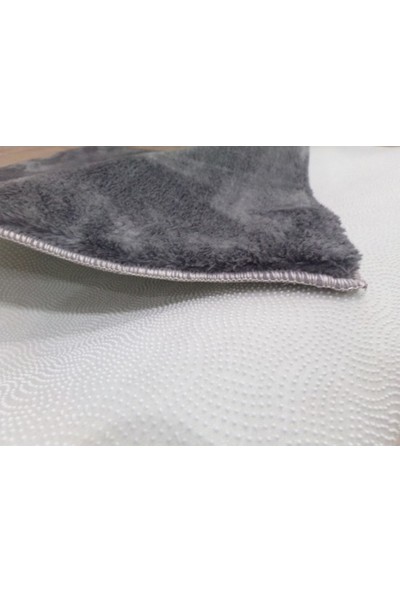 Sarar Tavşantüyü Kaymaz Taban Özel Ölçü Kesme Antrasit Post Halı Yolluk 80 x 100 cm