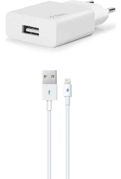 Ttec 2023 Smart Fast Charger 2.1A Apple Uyumlu Seyahat Şarj Aleti + Lightning USB Kablo
