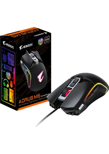 Aorus M5 RGB 16000DPI Oyuncu Mouse