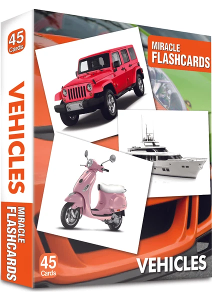 MK Publications Miracle Flashcards Vehicles - 45 Pictures