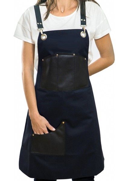 Nakışlı Boyundan Askılı Mutfak İş Önlüğü Barista Master Chef Garson Kuaför Tattoo Önlük