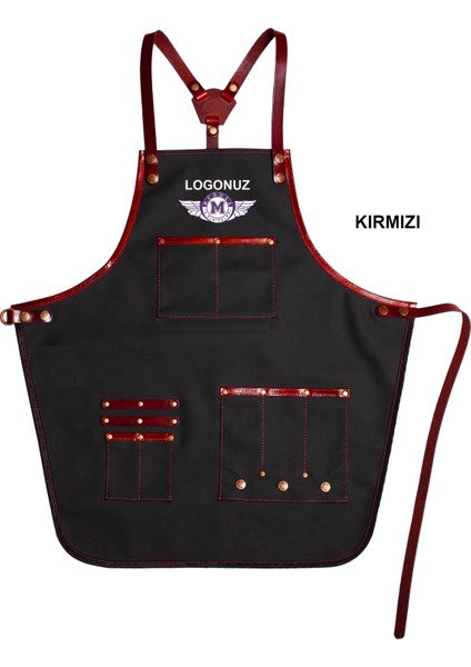 Nakışlı Boyundan Askılı Mutfak İş Önlüğü Barista Master Chef Garson Kuaför Tattoo Önlük