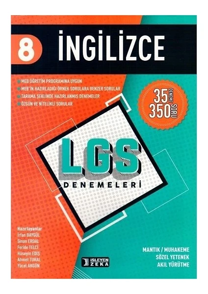 İşleyen Zeka Yayınları 8. Sınıf LGS İngilizce Denemeleri - Sinan Erdal