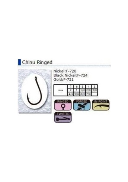 Chinu Ringed F-721 Serisi Olta Iğnesi