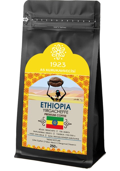 Ethiopia Yirgacheffe Filtre Kahve 250 gr
