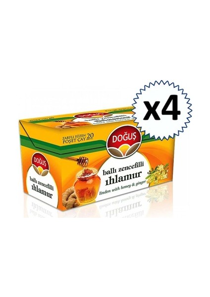 Ballı Zencefilli Ihlamur Çay 20'li 4 Adet