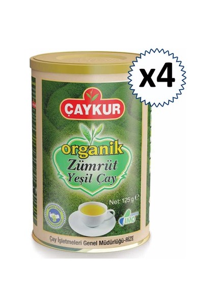 Organik Zümrüt Yeşil Çay 125 gr 4 Adet