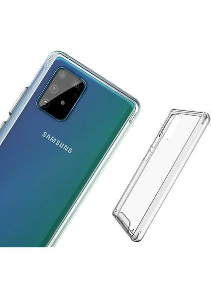 Case 4U Samsung Galaxy S10 Lite Kılıf Ultra Sert Silikon Gard Arka Kapak + Nano Cam Ekran Koruyucu Şeffaf