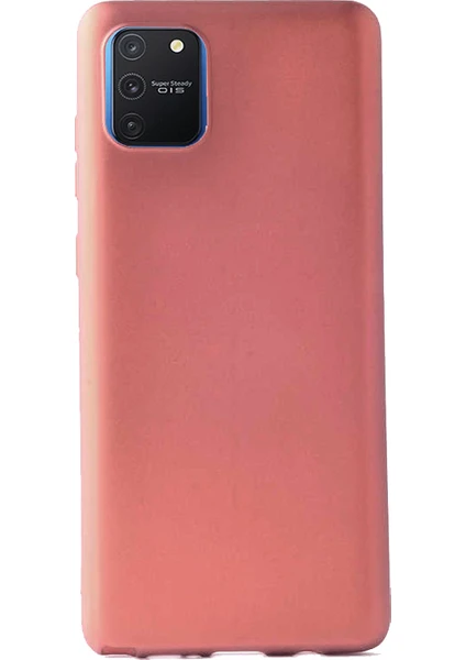 Case 4U Samsung Galaxy S10 Lite Kılıf Klasik Mat Renkli Yumuşak Premier Silikon + Nano Cam Ekran Koruyucu Rose Gold