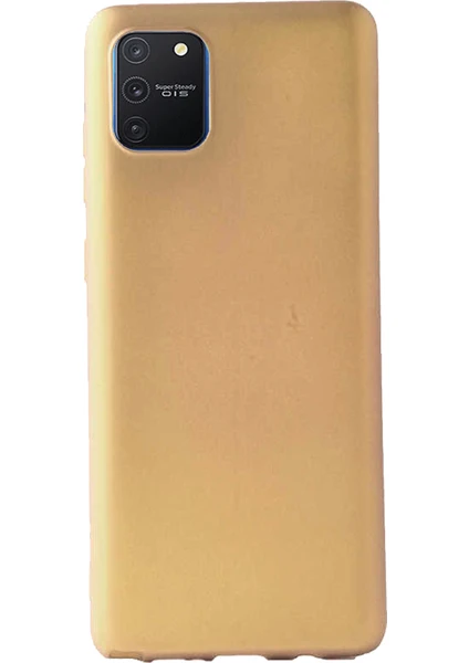 Case 4U Samsung Galaxy S10 Lite Kılıf Klasik Mat Renkli Yumuşak Premier Silikon + Nano Cam Ekran Koruyucu Altın