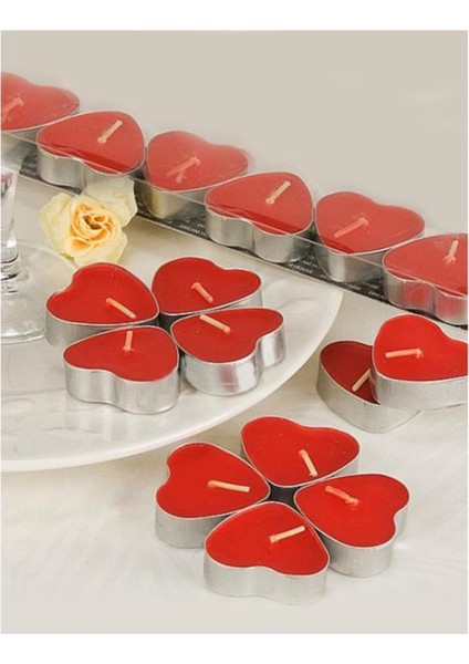 Tea Lights Kalpli Kırmızı Mum Parti Mumu Dekoratif Mum 8 Adet modelleri