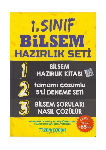 Zeki Çocuk Bilsem 1. Sınıf Hazırlık Seti 3 Kitap