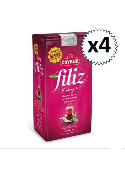 Filiz Çayı 500 gr Siyah Çay 4'lü
