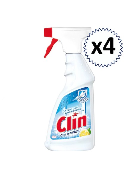 Limon Kokulu Cam Temizleyici Sprey 500 ml 4'lü