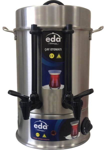 Çelik 40 Bardak Çay Makinesi Çift Musluklu