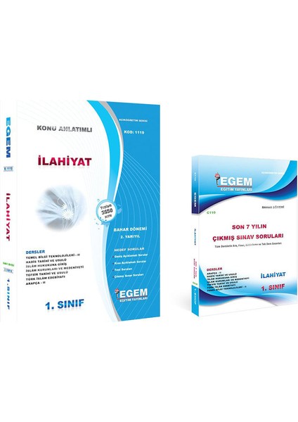 İlahiyat 1. Sınıf 2. Yarıyıl Bahar Dönemi Konu Anlatımlı Soru ve Çıkmış Sorular Set