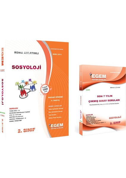 Sosyoloji Bölüm 2. Sınıf 4 Yarıyıl Bahar Dönemi Konu Anlatımlı Soru ve Cıkmİş Soru Set