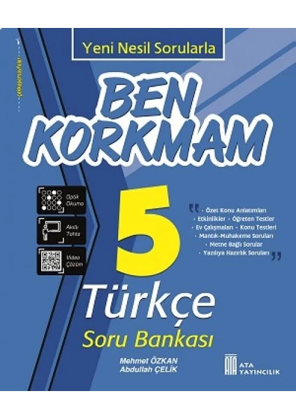 Ata Yayıncılık Türkçe 5. Sınıf Ben Korkmam Soru Bankası