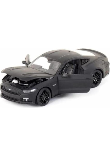 1/24 Ölçek 2015 Ford Mustang Gt Model Araba - Mat Siyah