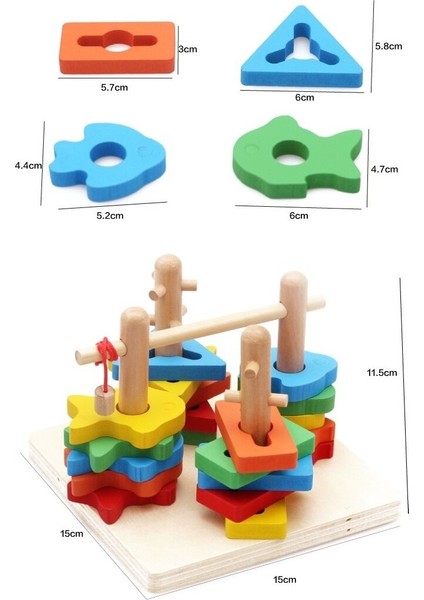 Ahşap Geometrik Tak Çıkar Balık Tutma fiyatları