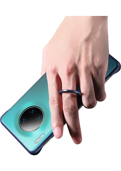 Huawei Mate 30 Frameless Serisi Sert Rubber Kılıf Mavi