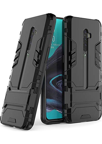 Oppo Reno 2 Alfa Serisi Armor Standlı Perfect Koruma Kılıf Siyah