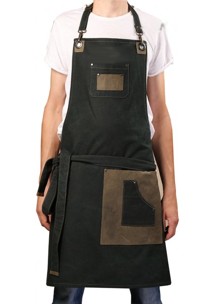 Nakışlı Boyundan Askılı Mutfak İş Önlüğü Barista Master Chef Garson Kuaför Tattoo Önlük