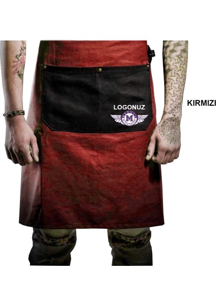 Nakışlı Belden Mutfak İş Önlüğü Barista Master Chef Garson Kuaför Tattoo Önlük