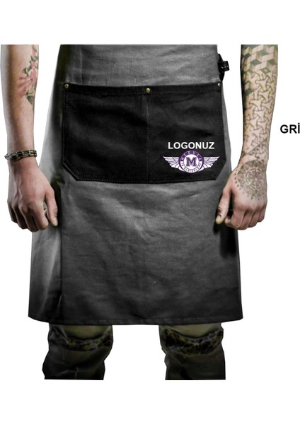 Nakışlı Belden Mutfak İş Önlüğü Barista Master Chef Garson Kuaför Tattoo Önlük