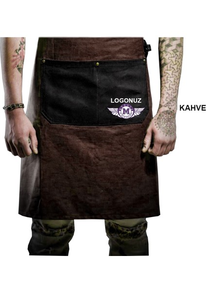 Nakışlı Belden Mutfak İş Önlüğü Barista Master Chef Garson Kuaför Tattoo Önlük