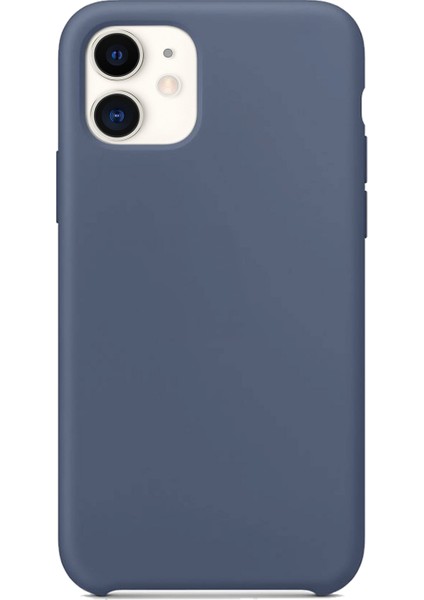 Apple iPhone 11 Kılıf Silk Silikon + Cam Ekran Koruyucu Lacivert