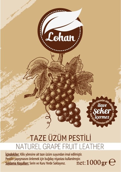 Taze Üzüm Pestili Doğal Şeker Içermez Ev Yapımı 1000 gr fiyatları