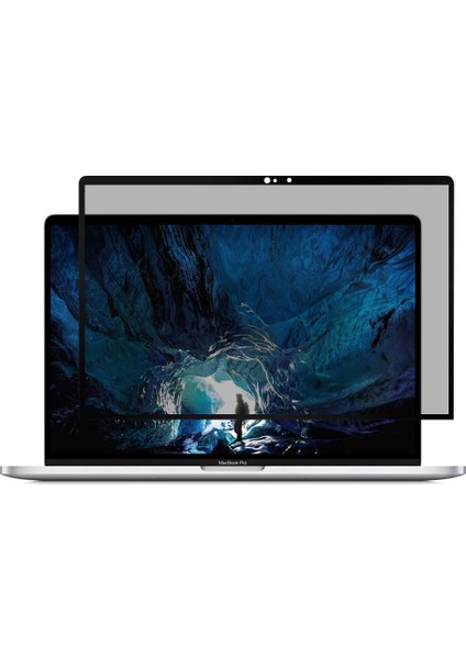 Macbook Pro 16 A2141 A2142 Frame Tam Kaplayan Ekran Koruyucu - Siyah
