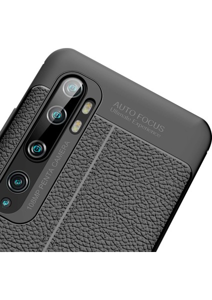 Xiaomi Mi Note 10 Leather Tpu Silikon Kılıf - Siyah