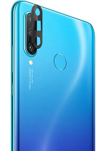 Huawei P30 Lite/Nova 4E Kamera Lens Koruma Halkası - Siyah