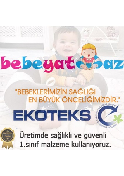 Gri-Sarı Bebeyatmaz Bebek Oturma Destek Minderi Bebek Koltuğu