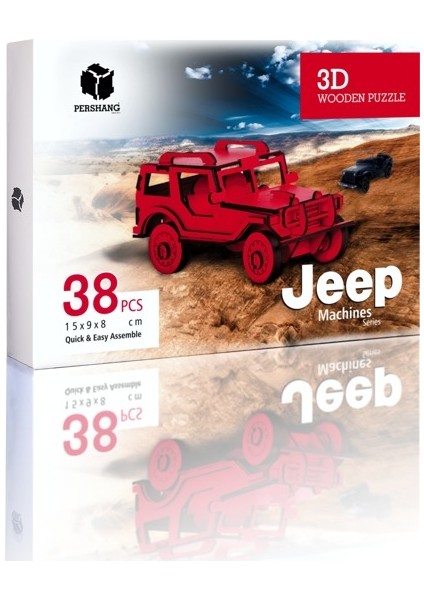 Jeep 64 Parça Ahşap 3D Puzzle