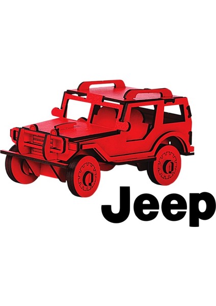 Jeep 64 Parça Ahşap 3D Puzzle