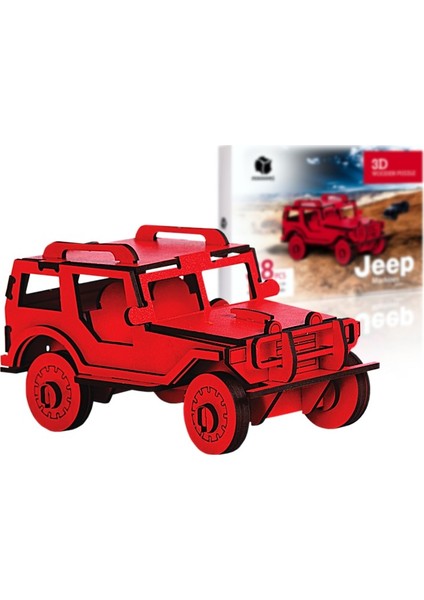 Jeep 64 Parça Ahşap 3D Puzzle