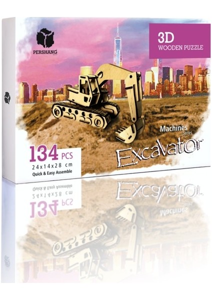 Ekskavatör 134 Parça Ahşap 3D Puzzle