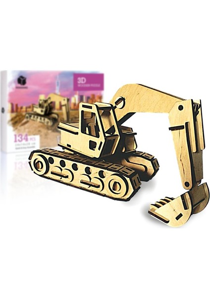 Ekskavatör 134 Parça Ahşap 3D Puzzle