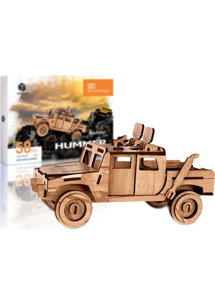 Hummer Araba 58 Parça Ahşap 3D Puzzle