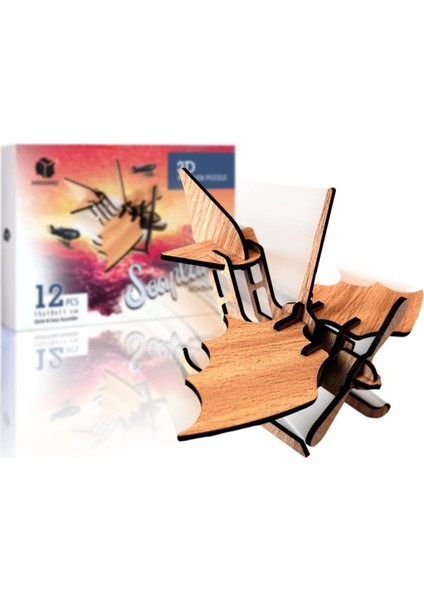 Deniz Uçağı 12 Parça Ahşap 3D Puzzle