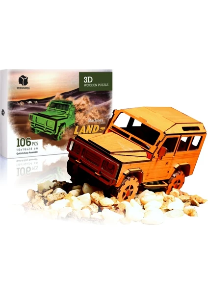 Land Rover Jeep 106 Parça Ahşap 3D Puzzle