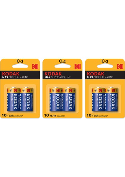 Max Super Alkaline (2x3) 6 Adet Alkalin Orta Pil